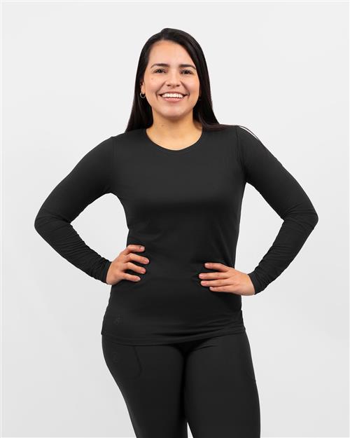 Mira Fitted Black Long-Sleeve