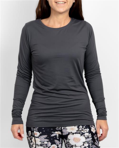 Mira Fitted Deep Grey Long-Sleeve