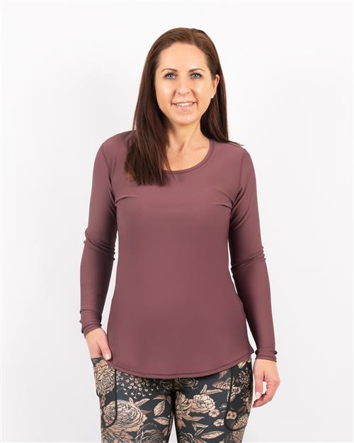 Vigga Fitted Dusty Rose Long-Sleeve