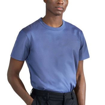 Bread & Boxers Bread and Boxers Pima Cotton Crew Neck Jeansblå bomuld Large Herre