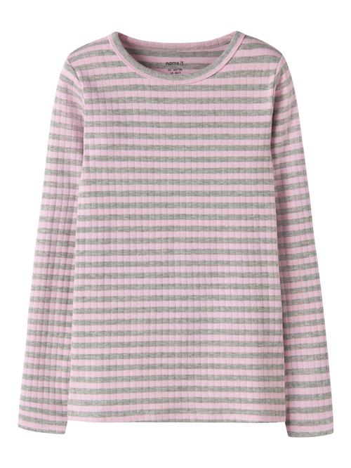 NAME IT Stribet Langærmet Rib Bluse Suraja Pirouette W. Grey Melange