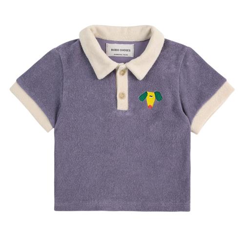 Bobo Choses Happy Dog Baby Polo I Frotté Navy Blue 9 months  Marineblå  9 måneder  unisex