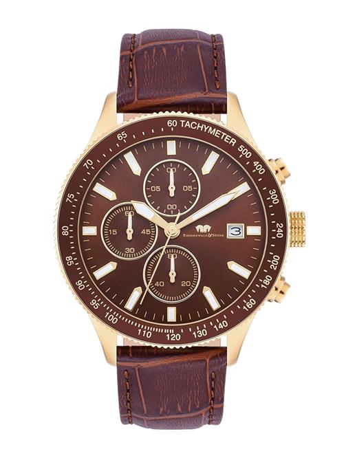 Rhodenwald & Söhne Analogt ur  rustbrun / gylden gul