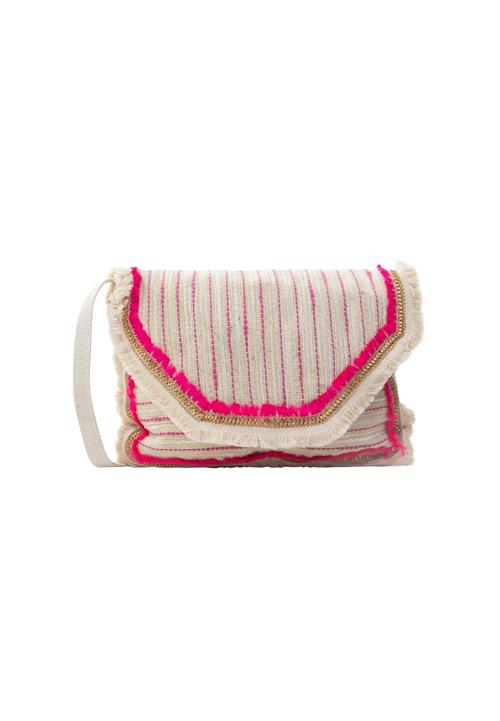 faina Skuldertaske  beige / pink