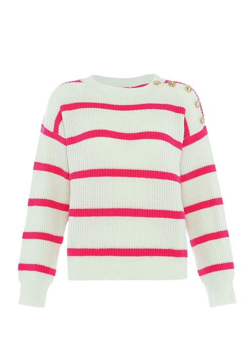 faina Pullover  pink / uldhvid
