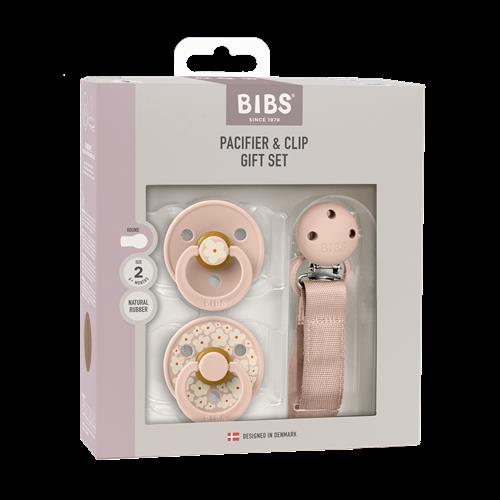 BIBS Jasmine Field Gavesæt Med Sut Og Klemme I Latex Blush Blush  6+ months Latex Lyserød  6+ måneder  unisex
