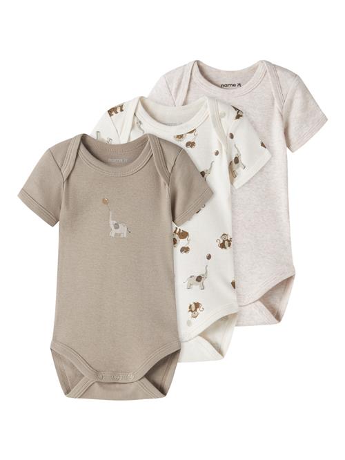 NAME IT 3-Pak Body Kortærmet Animal Peyote Melange