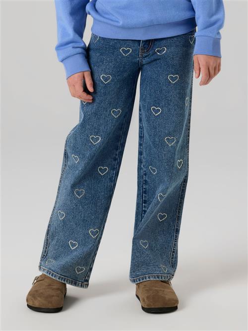 NAME IT Rhinsten Wide Jeans Rose Denim Blue Hjerte