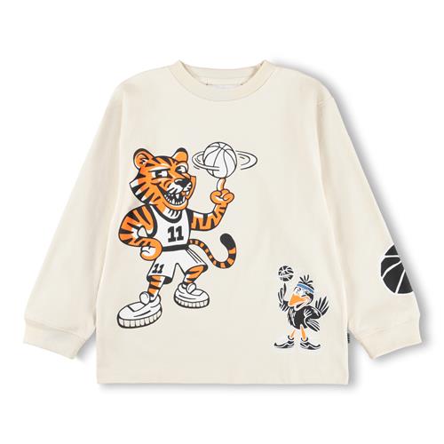 Molo GOTS Rube Langærmet T-shirt Basket Mascots  Basket Mascots 104 cm  Hvid  104 cm  mand