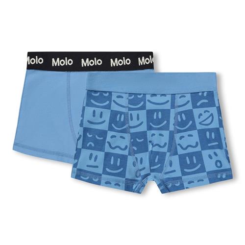 Molo GOTS Justin 2-pak Boxershorts Blue Vibes  Blue Vibes 92/98 cm  Blå  92/98 cm  mand