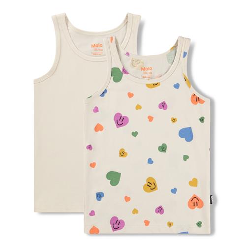 Molo GOTS Jeanie 2-Pack Tank Top Confetti Smiles  Confetti Smiles 134/140 cm  Hvid  134/140 cm  kvinde