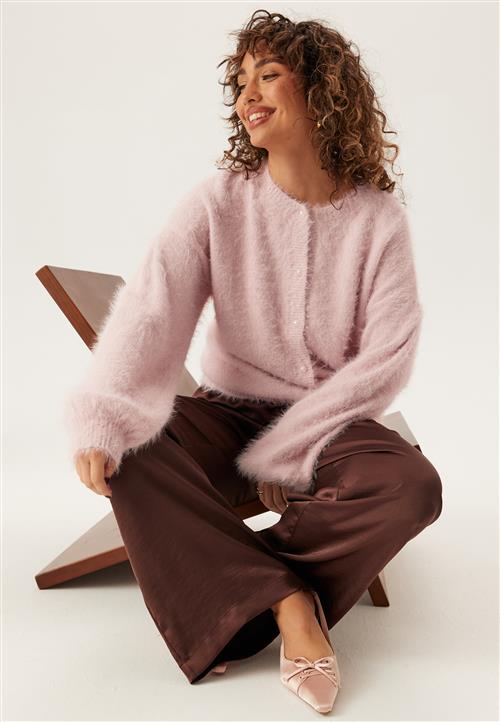 BUBBLEROOM Fluffy Knitted Pearl Cardigan