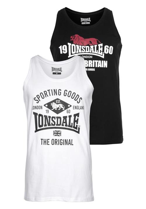 LONSDALE Bluser & t-shirts 'Biggin'  rustrød / sort / hvid