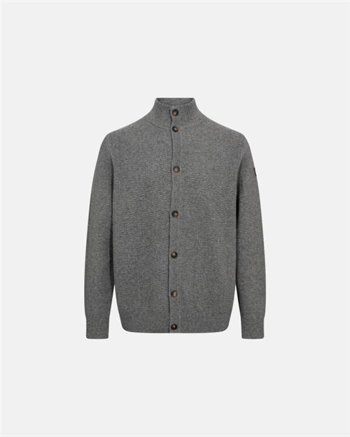 Strik cardigan | Uld | Lys grå melange