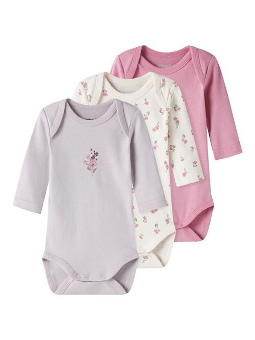 NAME IT 3-Pak Langærmet Body Flower Jet Stream