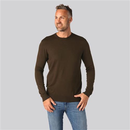 Bambus striktrøje o-hals i brun til mænd