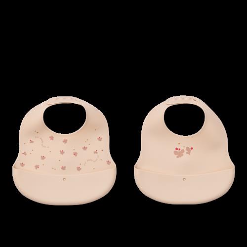 Liewood Ember Trykt Hagesmæk 2-pak Mini Mini Butterfly / Apple Blossom  Mini Butterfly / Apple Blossom-One Size  Rød  One Size  unisex