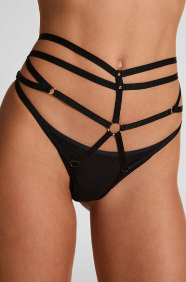 Hunkemöller Elastisk åben trusse Sort