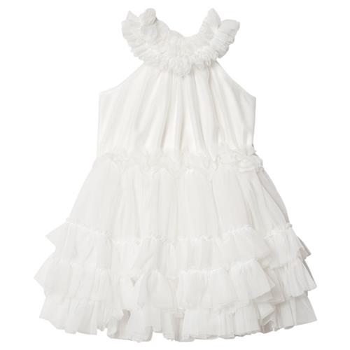 DOLLY by Le Petit Tom Ruffled Chiffon Dance Dress Kjole Off-white 4-6 Y  Hvid  4-6 år  kvinde