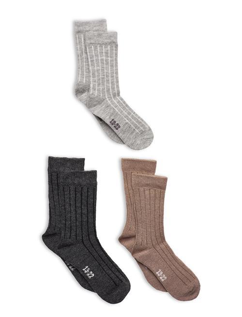 Minymo | Wool Socks - Rib 3-Pack | 15-18