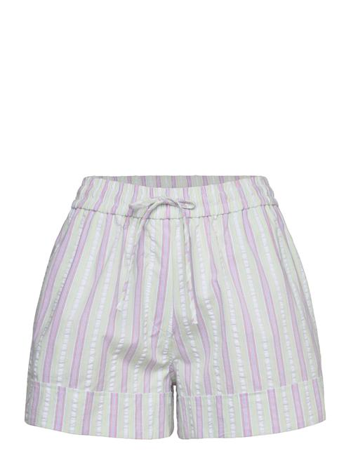 Ganni | Stripe Seersucker Elasticated Shorts | 32