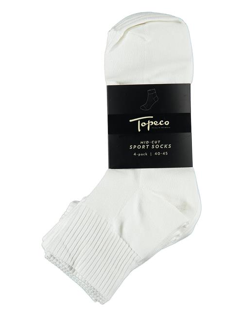 TOPECO | Sport Socks, Mid-Cut 4-P, White 40/45 | 4045
