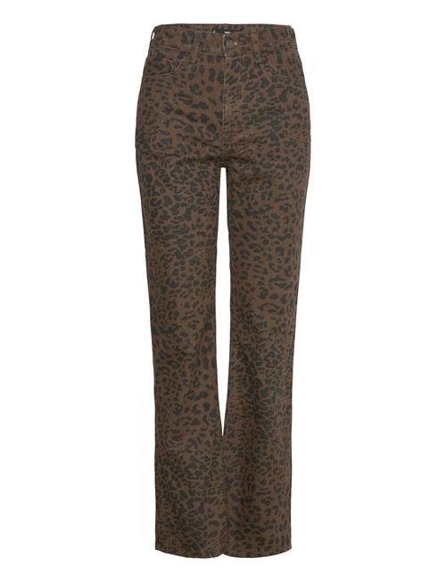 Mango | Leopard-Print Straight Jeans | 34