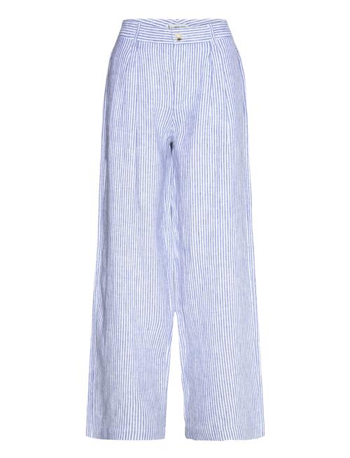 Mango | Striped Linen-Blend Trousers | 36