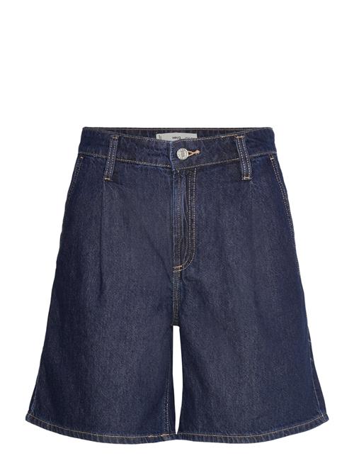 Mango | Denim Rinse-Wash Bermuda Shorts With Pleats | 34