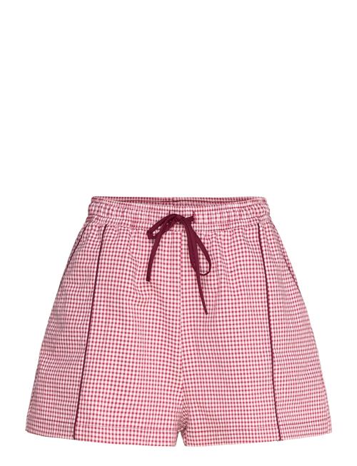 ALOHAS | Saori Checks Burgundy Shorts | XS
