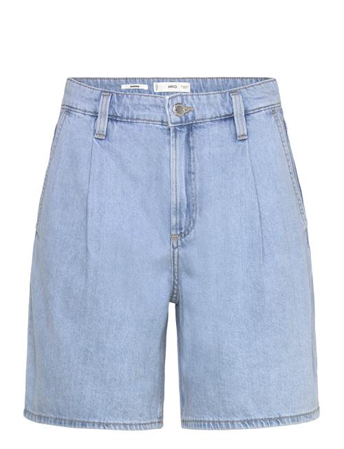 Mango | Mid-Rise Denim Bermuda Shorts With Pleats | 36