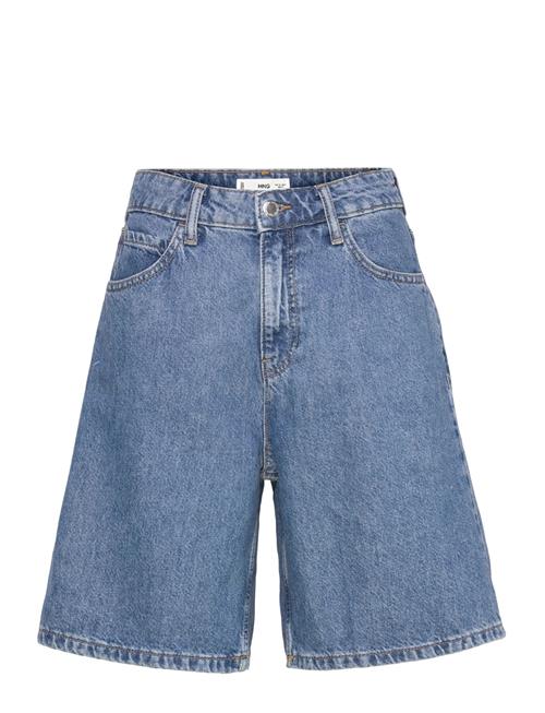 Mango | High-Waist Straight-Fit Denim Shorts | 36