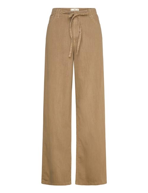 Mango | Wide-Leg Denim Trousers With Belt | 32