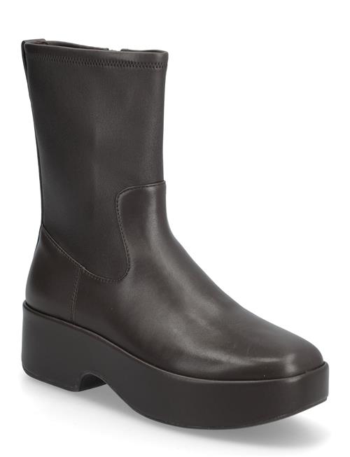 FitFlop | F-Luma Stretch Leather Demi-Wedge Mid-Calf Boots | 37