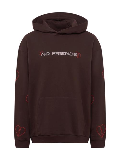 SHYX Sweatshirt 'Biba'  mørkebrun / rød / sølv