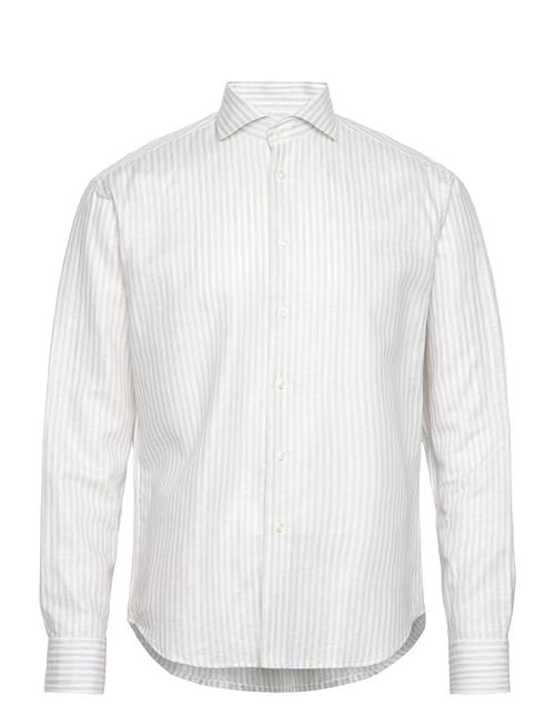 Bosweel Shirts Est. 1937 | White And Sand Stripe | XL