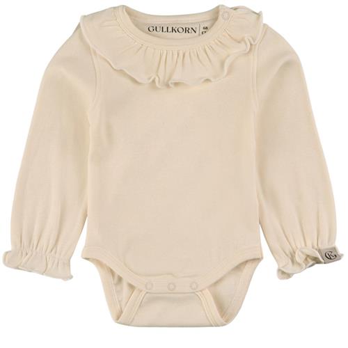 Gullkorn Design Sonja Flæset Babybody Snow White 62 cm  Creme  62 cm  kvinde