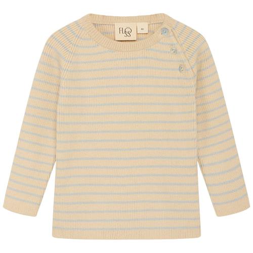 Flöss Flye Stribet Trøje Sea Salt/Warm Cotton 74 cm  Beige  74 cm  unisex