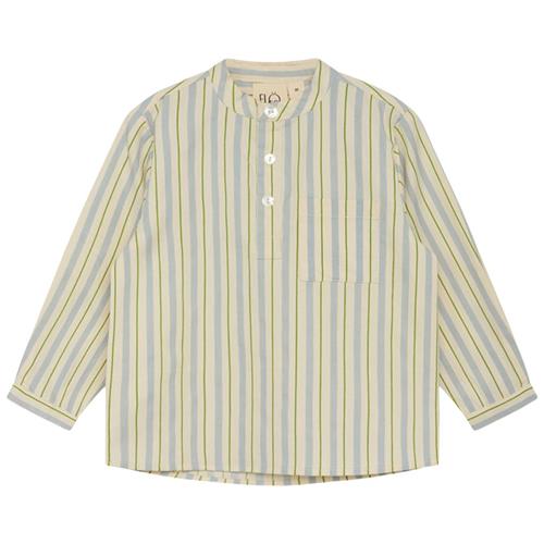 Flöss Bobby Skjorte Blue/Green Stripe 80 cm  Blå  80 cm  mand