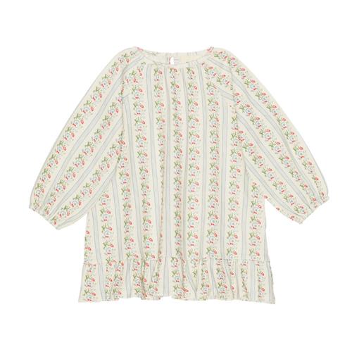 Flöss Abigail Jersey Kjole Soft White/Bright Blue 86 cm  Hvid  86 cm  kvinde