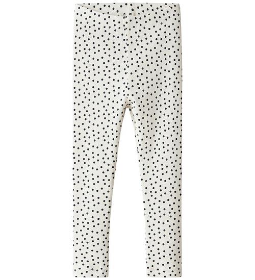 Name It Leggings - Rib - NmfTenna - Gardenia m. Prikker