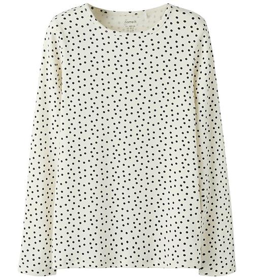 Name It Bluse - Rib - NkfTenna - Gardenia m. Prikker