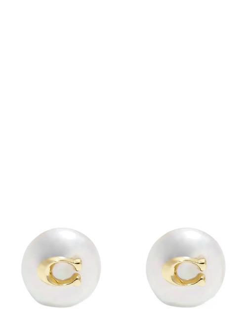 Coach Accessories | Coach Signature Coin Pearl Stud Earrings | ONE SIZE