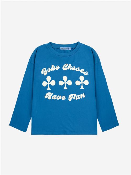 Bobo Choses Have Fun Langærmet T-shirt Blue  Blue 8-9 Years  Blå  8-9 år  mand
