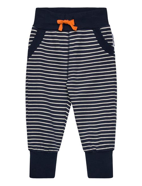 Geggamoja | Long Pants Navy Beige Stripe | 134/140