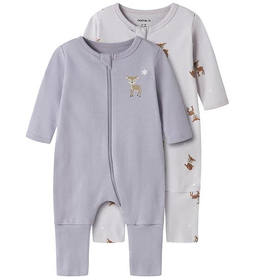 Name It Natdragt - Noos - NbfNightsuit - 2-pak - Lilac Marble/W/