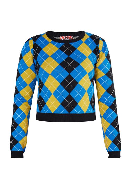 myMo ROCKS Pullover 'Ucy'  blå / honning / sort / hvid