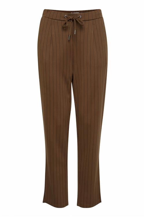 Fransa Bukser med lægfolder 'Blenda'  brun / sort