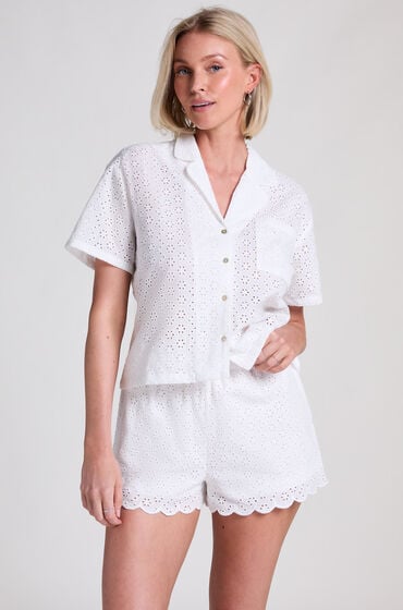 Hunkemöller Kort Broiderie Anglaise hvid