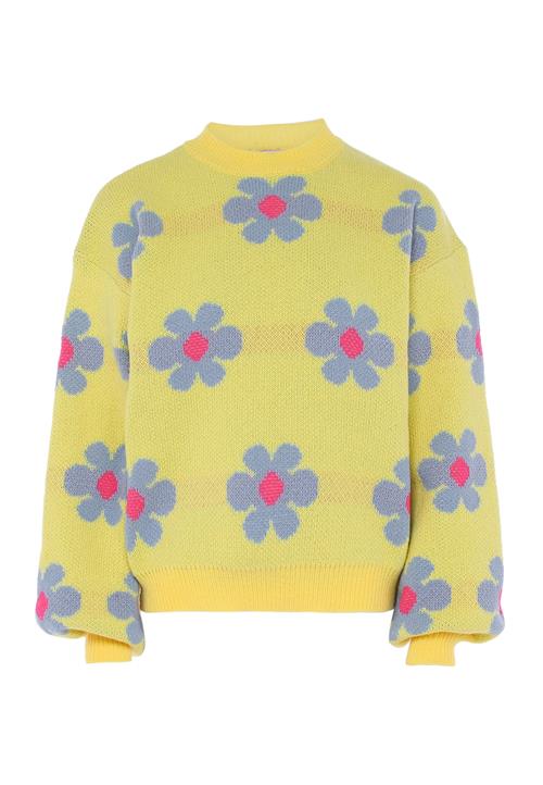 Sookie Pullover  røgblå / gul / pink